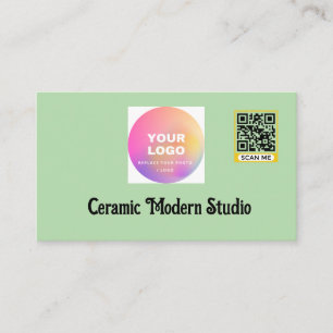 Carte de visite en céramique avec code QR minimali