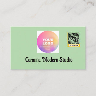 Carte de visite en céramique avec code QR minimali