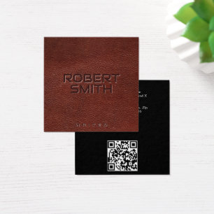 Carte de visite en cuir Brown Faux Embossé