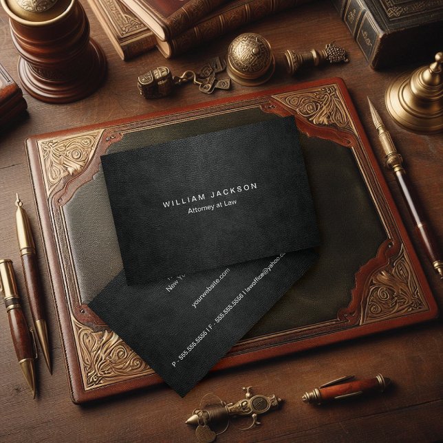 Carte de visite en cuir noir (Créateur téléchargé)