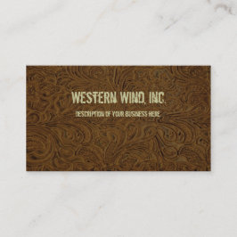 Carte de visite en cuir usiné de brun foncé