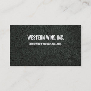 Carte de visite en cuir usiné par noir