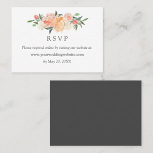Carte De Visite En fleur Mariage RSVP site en ligne Business Car