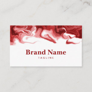 Carte de visite en marbre rouge et blanc