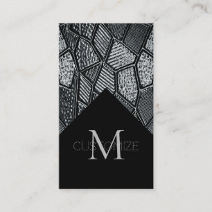 Carte de visite en mosaique de verre gris foncé 8