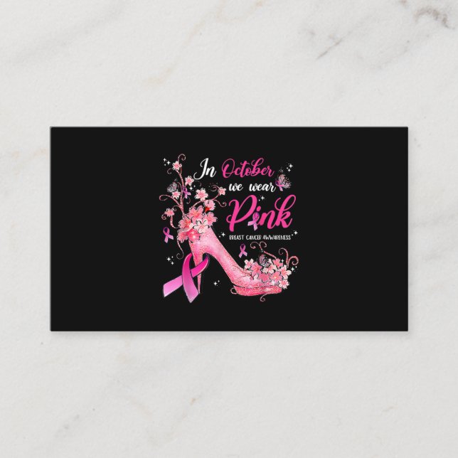 Carte De Visite En Octobre Nous Portons Pink Breast Cancer Sensibi (Devant)
