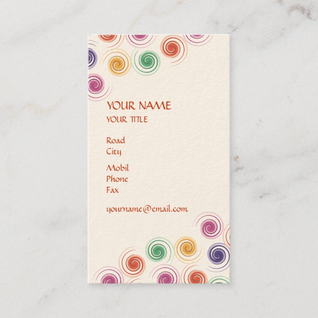 Carte de visite en spirale (Devant)
