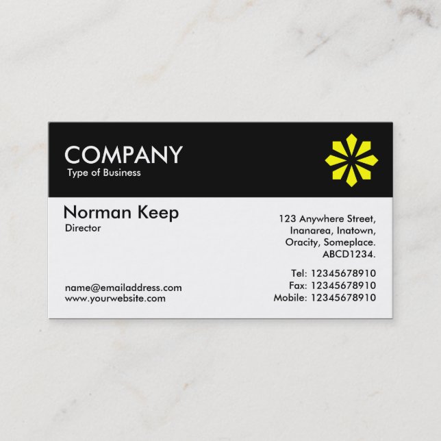 Carte De Visite En-tête couleur (logo) - Noir (Devant)