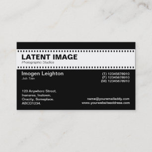 Carte De Visite En-tête de bande de film - Blanc avec noir