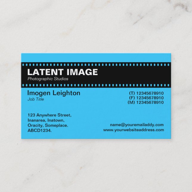 Carte De Visite En-tête de bande de film - Bleu (Devant)
