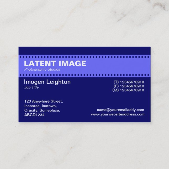 Carte De Visite En-tête de bande de film - Bleu électrique avec Dp (Devant)