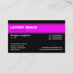 Carte De Visite En-tête de bande de film - Magenta avec noir
