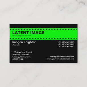 Carte De Visite En-tête de bande de film - Vert avec noir