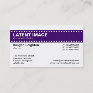 Carte De Visite En-tête de bande de film - violet profond et blanc