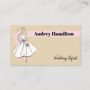 Carte de visite en-tête neutre de la mariée de mod