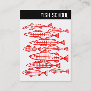 Carte De Visite En-tête V - ÉCOLE DE POISSONS - Rouge