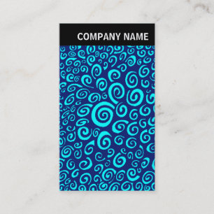 Carte De Visite En-tête V - Image - Spirales - Bleu foncé sur Cyan