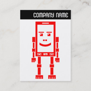 Carte De Visite En-tête V - Robo Téléphone - Rouge