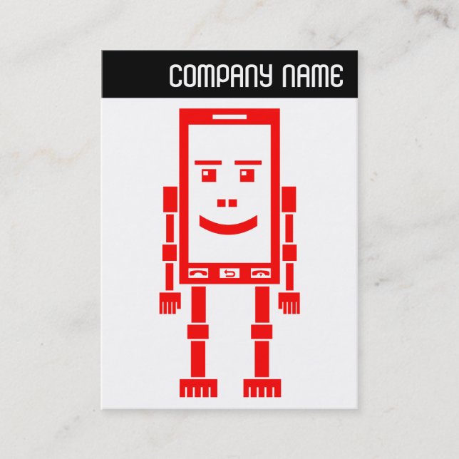 Carte De Visite En-tête V - Robo Téléphone - Rouge (Devant)