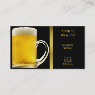 Carte de visite en verre de bière