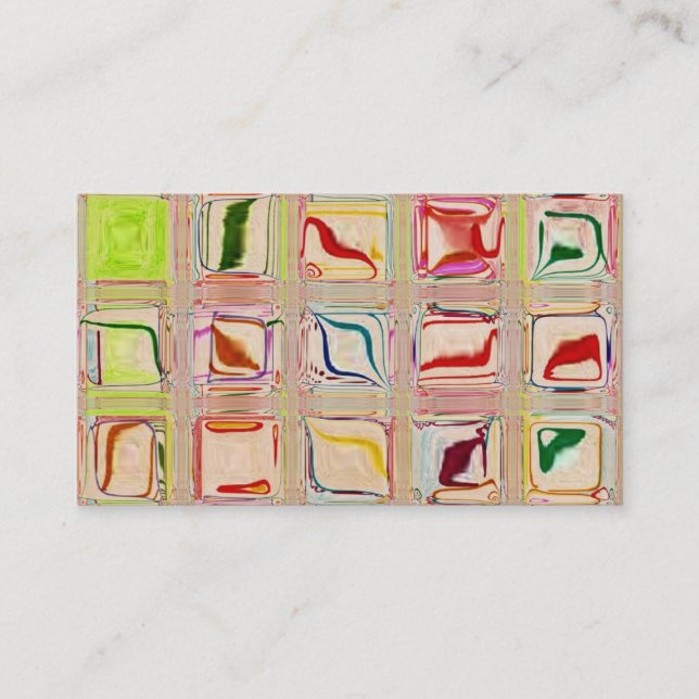 Carte de visite en verre de coutume de mosaïque de (Devant)