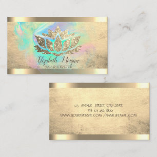 Carte De Visite Encre holographique Lotus Flower Gold