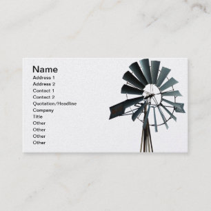 Carte De Visite Énergie de substitution - puissance de moulin à