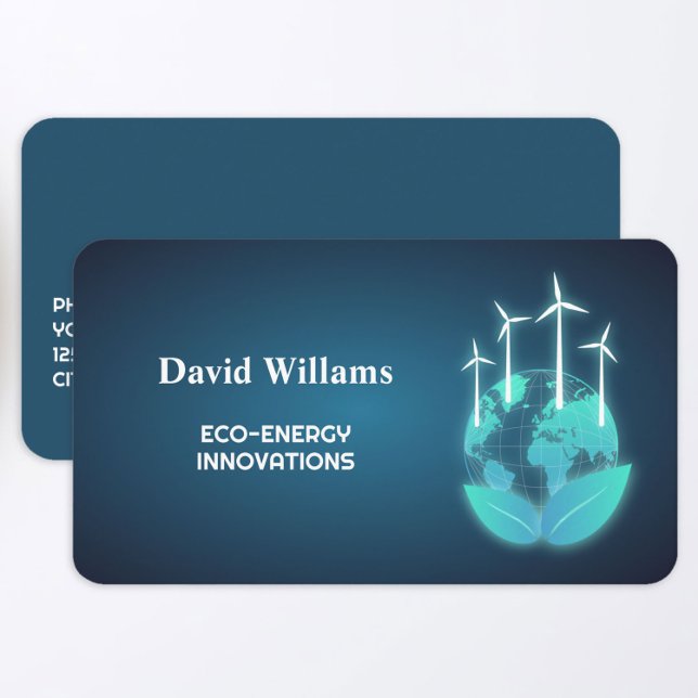 Carte De Visite Énergie renouvelable verte (Renewable Energy Business Cards)