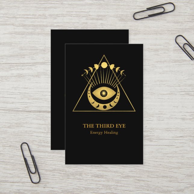 Carte De Visite Energie Spirituelle Heiler Reiki (Devant/Arrière en situation)