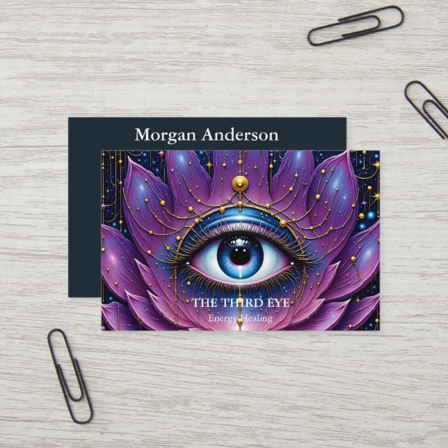 Carte De Visite Energie Spirituelle Heiler Reiki (Devant/Arrière en situation)