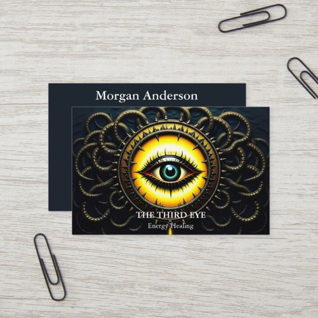 Carte De Visite Energie Spirituelle Heiler Reiki (Devant/Arrière en situation)