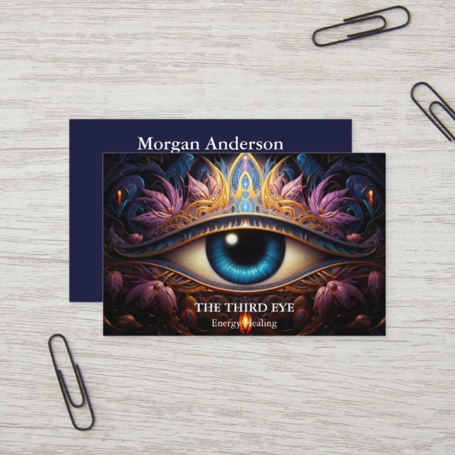 Carte De Visite Energie Spirituelle Heiler Reiki (Devant/Arrière en situation)