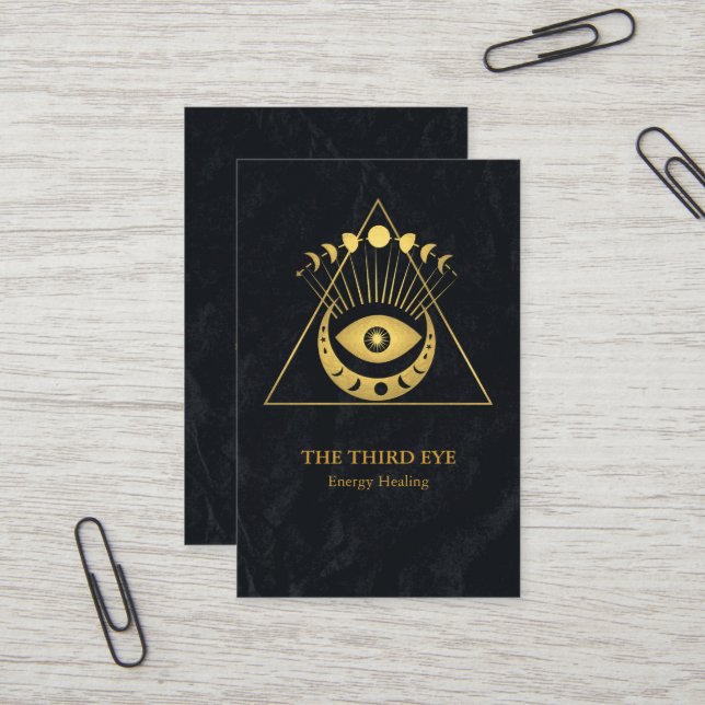 Carte De Visite Energie Spirituelle Heiler Reiki (Devant/Arrière en situation)