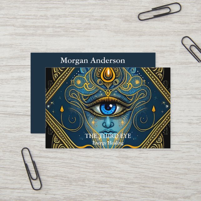 Carte De Visite Energie Spirituelle Heiler Reiki (Devant/Arrière en situation)