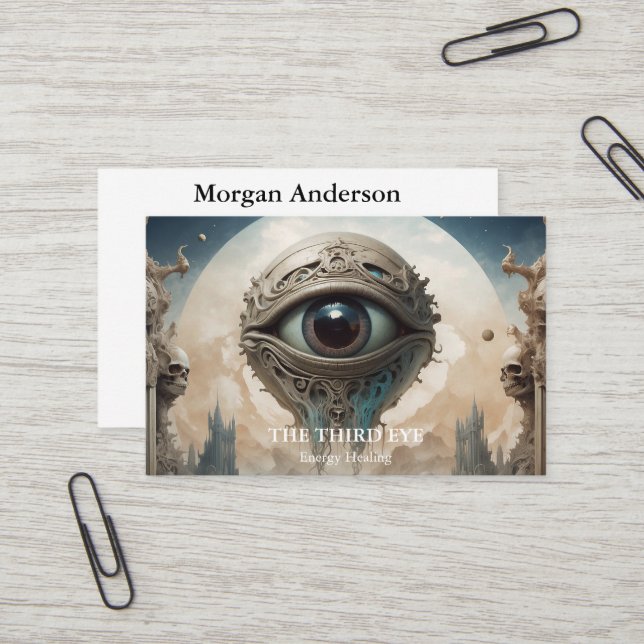 Carte De Visite Energie Spirituelle Heiler Reiki (Devant/Arrière en situation)