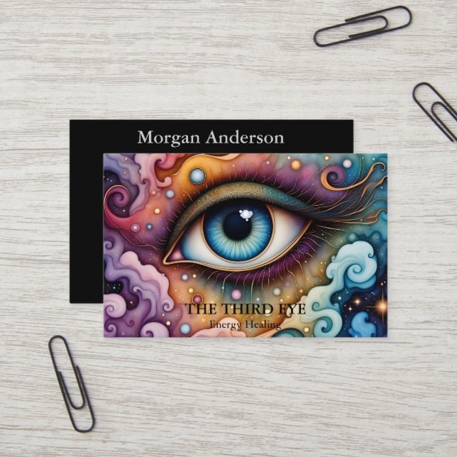 Carte De Visite Energie Spirituelle Heiler Reiki (Devant/Arrière en situation)