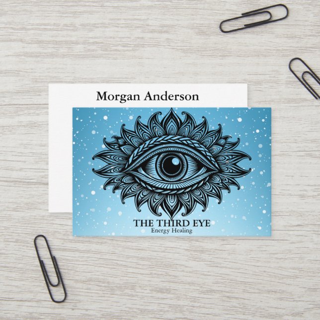 Carte De Visite Energie Spirituelle Heiler Reiki (Devant/Arrière en situation)
