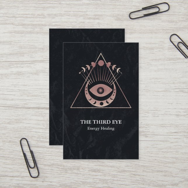 Carte De Visite Energie Spirituelle Heiler Reiki (Devant/Arrière en situation)
