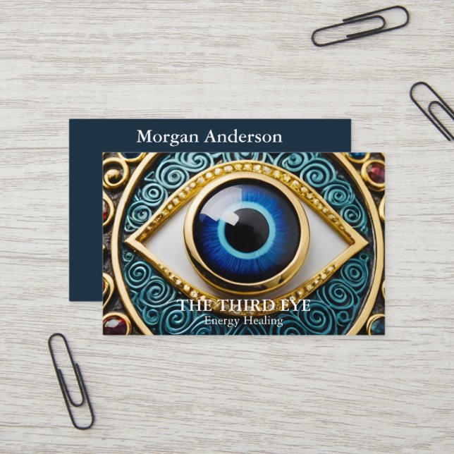 Carte De Visite Energie Spirituelle Heiler Reiki (Devant/Arrière en situation)