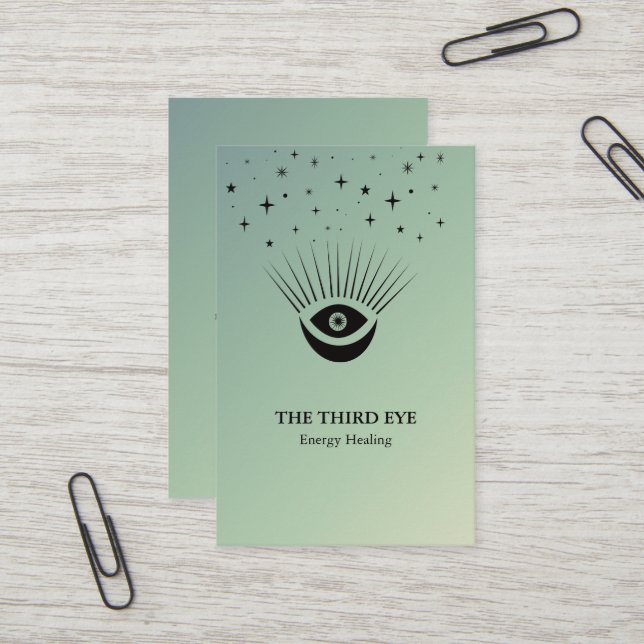 Carte De Visite Energie Spirituelle Heiler Reiki (Devant/Arrière en situation)