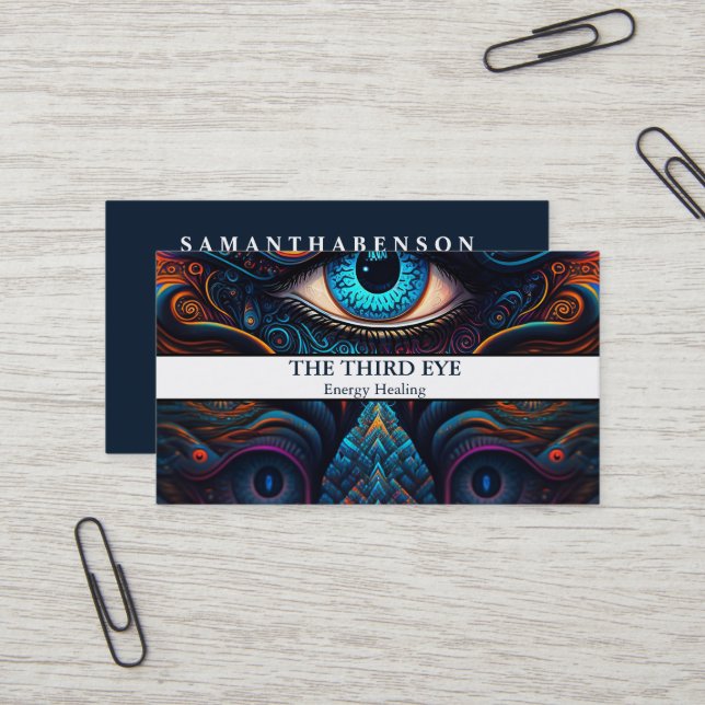 Carte De Visite Energie Spirituelle Heiler Reiki (Devant/Arrière en situation)