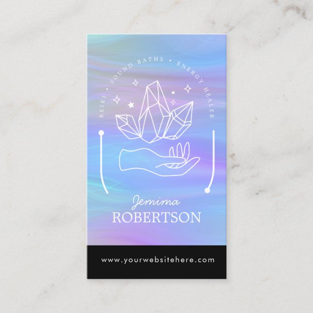 Carte De Visite Energy Healer, Reiki, Tarot, Esoteric Crystals Bus (Devant)