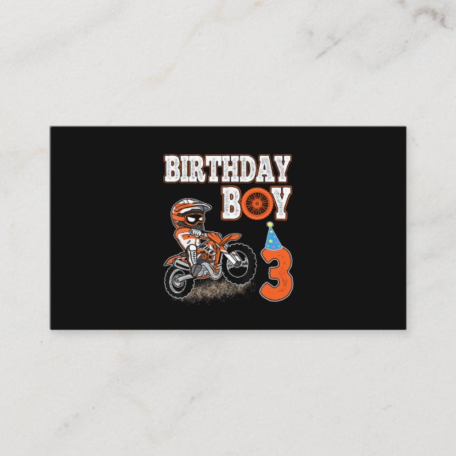 Carte De Visite Enfant de 3 ans - Enfant d'anniversaire - Vélo de  (Devant)