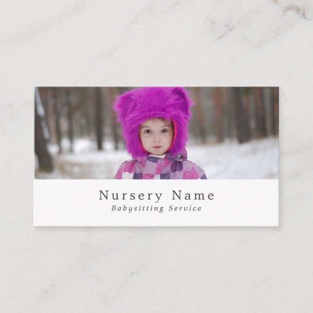 Carte De Visite Enfant d'hiver, baby-sitter, garderie, crèche (Devant)
