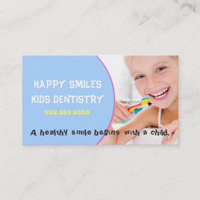 Carte De Visite Enfants Dentiste Dentiste Dentistère Dentistère Do (Devant)