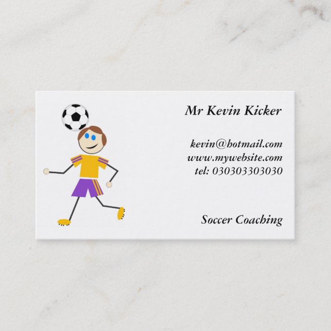 Carte De Visite Enfants du football (Devant)