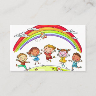 Carte De Visite Enfants en caricature mignonne Garde d'enfants Arc