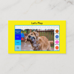 Carte De Visite Enfants Funny chien jeux éducatifs