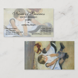 Carte De Visite Enfants Jouant sur la Plage par Mary Cassatt