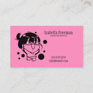 Carte De Visite Enfants Roses mignonnes Baby-sitting